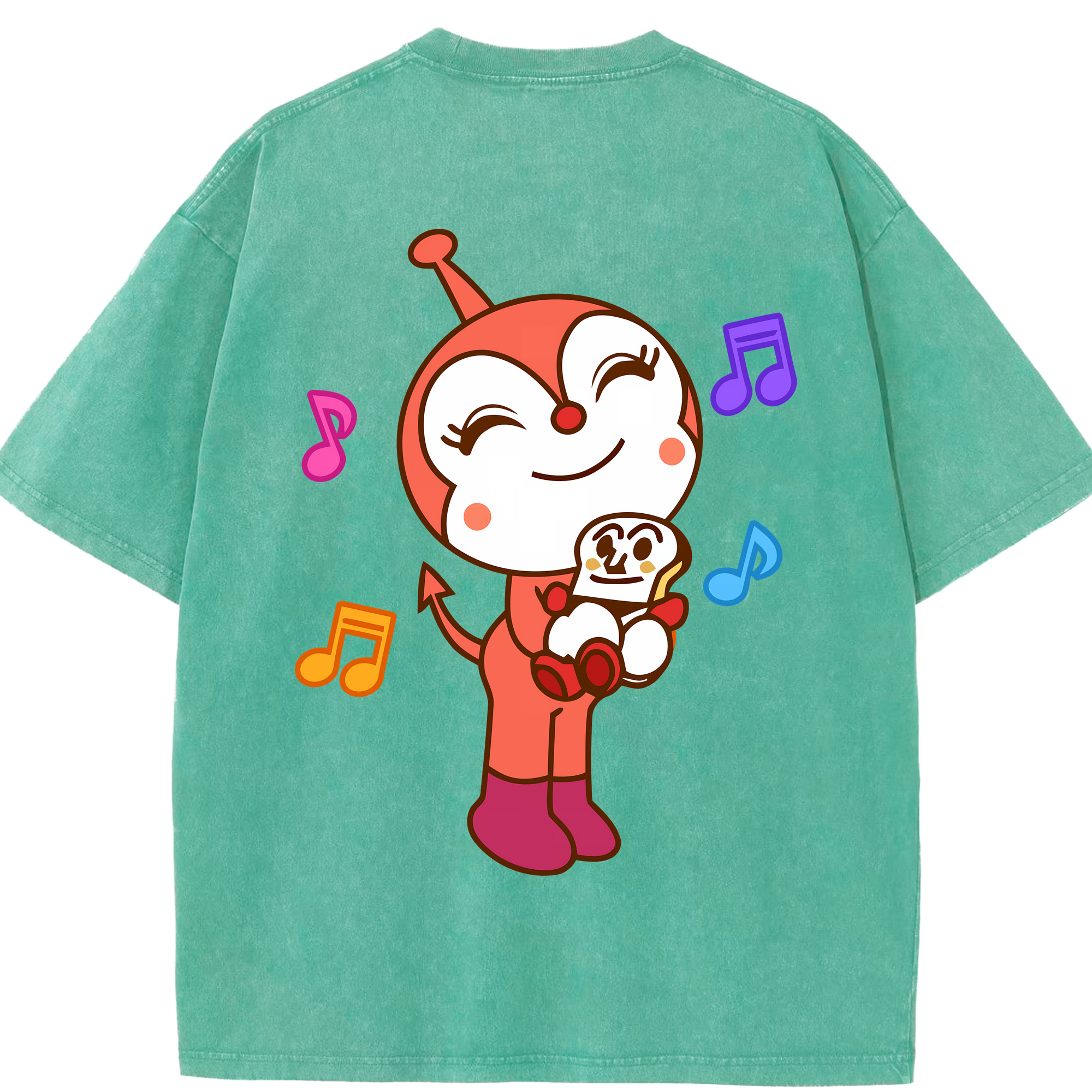 （画像用） アンパンマン Anpanman 綿100% ヴィンテージ風 半袖Tシャツ（背面プリント）